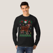 Ugly Sweater Christmas Animals Santa Goat Tシャツ (正面フル)