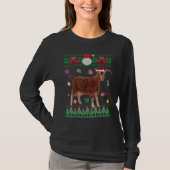 Ugly Sweater Christmas Animals Santa Goat Tシャツ (正面)
