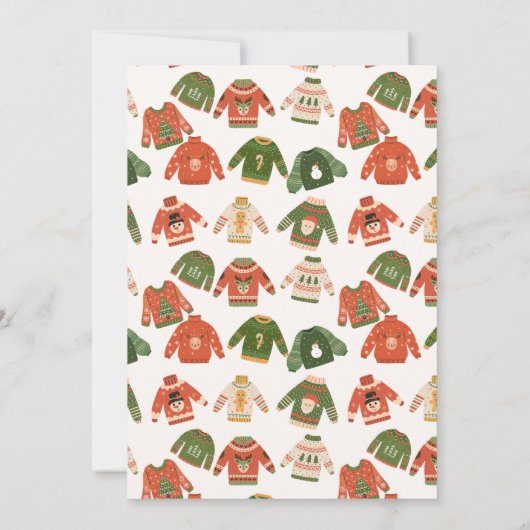 Ugly Sweater Christmas Birthday party  招待状 (裏面)