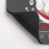 Ugly Sweater Christmas Bobtail Dog Santa Hat Pajam マウスパッド (コーナー)