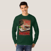 Ugly sweater Christmas cockroach eating cookies Tシャツ (正面フル)