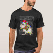 Ugly Sweater Christmas Gerbil Santa Hat Animals Tシャツ (正面)