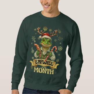 Ugly sweater Christmas lizard elf employee award スウェットシャツ
