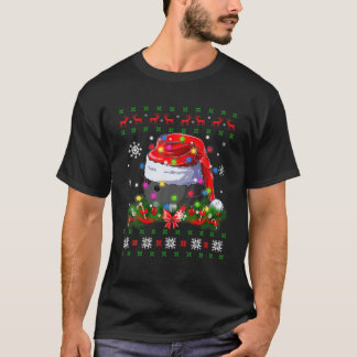 Ugly Sweater Christmas Pajama Lights Bowling Sport Tシャツ