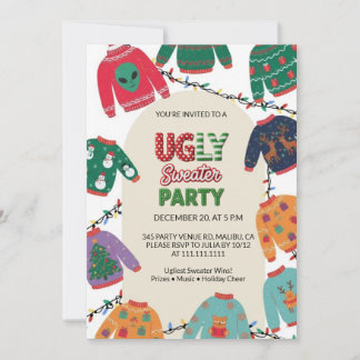 Ugly Sweater Christmas Party 招待状
