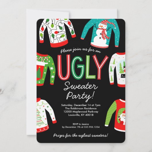 Ugly Sweater Christmas Party 招待状 (正面)