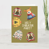 Ugly Sweater Christmas Party Folded Invitation 招待状 (正面)