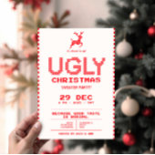 Ugly Sweater Christmas Party | Funny Pixel Knit  招待状