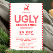 Ugly Sweater Christmas Party | Funny Pixel Knit  招待状