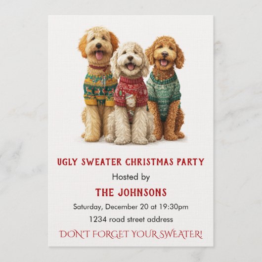 Ugly Sweater Christmas Party Invitation 招待状 (正面)