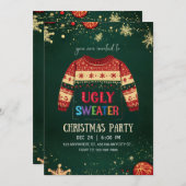 Ugly Sweater Christmas Party Invitation 招待状 (正面/裏面)