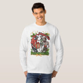 Ugly sweater Christmas party zombie brains Tシャツ (正面フル)
