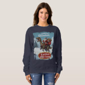 Ugly sweater Christmas Santa tyrannosaurus t-rex スウェットシャツ (正面フル)