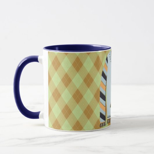 Ugly Sweater Cute in Green and Blue Mug マグカップ (左)