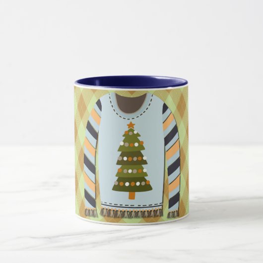 Ugly Sweater Cute in Green and Blue Mug マグカップ (中央)