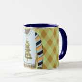 Ugly Sweater Cute in Green and Blue Mug マグカップ (正面右)