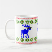Ugly Sweater (Deal With It) Reindeer Christmas コーヒーマグカップ (左)