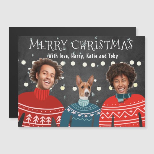 Ugly Sweater Family Christmas Card ,Funny Christma (正面/裏面)