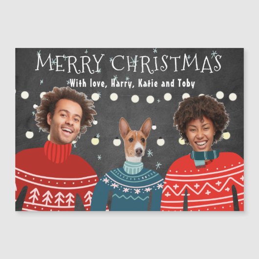 Ugly Sweater Family Christmas Card ,Funny Christma (正面)