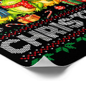 Ugly Sweater Frogs Santa Hat Reindeer Xmas Frog Lo ポスター (角)