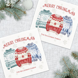 Ugly Sweater Holiday Christmas Party スタンダードカクテルナプキン