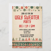 Ugly sweater Invitation | Christmas Holiday Invite 招待状 (正面)