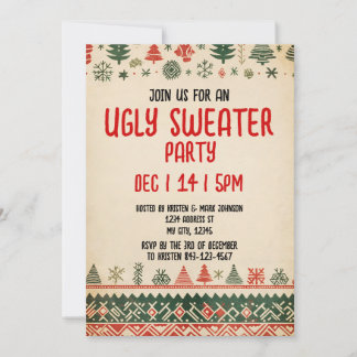 Ugly sweater Invitation | Christmas Holiday Invite 招待状