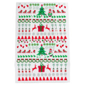 Ugly Sweater knit pattern style ミディアムペーパーバッグ (裏面)