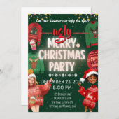 Ugly Sweater Merry Christmas Party Invitation 招待状 (正面/裏面)