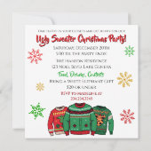 Ugly Sweater Party Funny Christmas  招待状 (裏面)