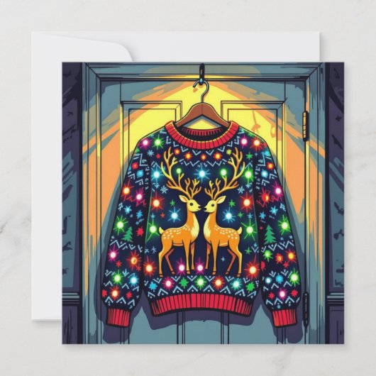 Ugly Sweater Party Funny Christmas  招待状 (正面)