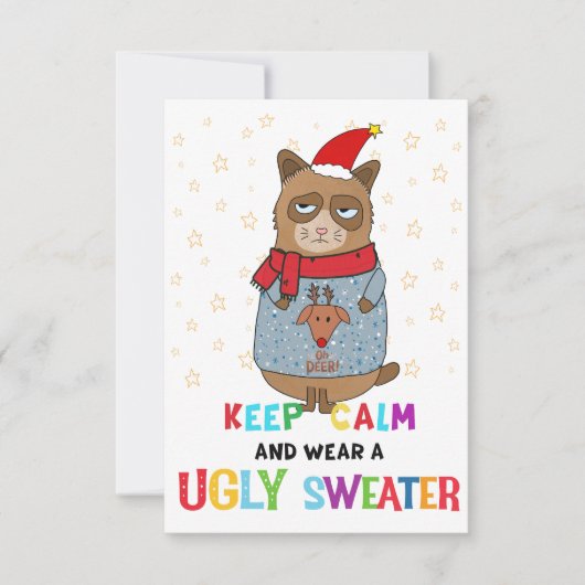 Ugly Sweater party invitation, Christmas party 招待状 (正面)