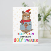 Ugly Sweater party invitation, Christmas party 招待状 (スタンド正面)