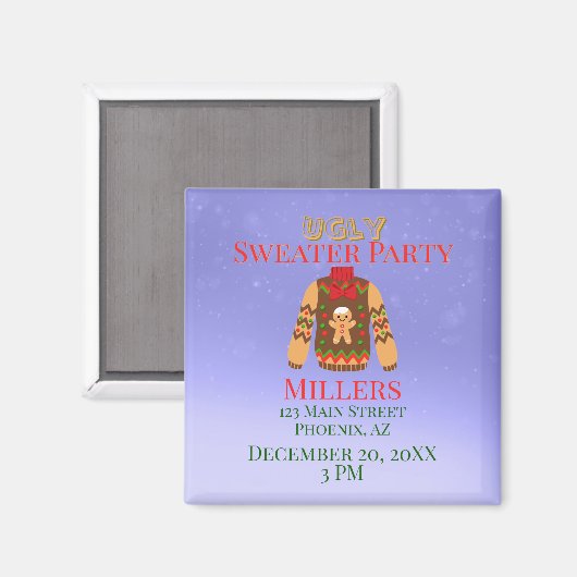 Ugly Sweater Party Reminder マグネット (正面/裏面)