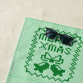 Ugly sweater pattern jingle bells and Merry Xmas w ビーチタオル (インサイチュ)