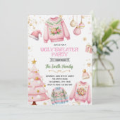 Ugly sweater pink theme invitation 招待状 (スタンド正面)