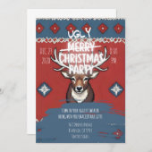 Ugly Sweater Reindeer Christmas Party Invitation 招待状 (正面/裏面)