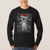 Ugly Sweater Style Xmas Lights Santa Koala Christm Tシャツ (正面)