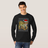 Ugly Sweater Style Xmas Lights Santa Lynx Christma Tシャツ (正面フル)