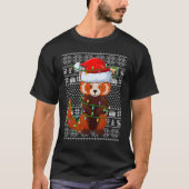Ugly Sweater Style Xmas Lights Santa Red Panda Chr Tシャツ (正面)