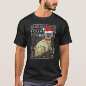 Ugly Sweater Style Xmas Lights Santa Siamese Cat C Tシャツ (正面)