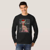 Ugly Sweater Style Xmas Lights Santa Sphynx Cat Ch Tシャツ (正面フル)