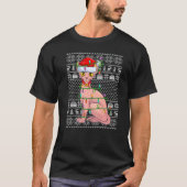Ugly Sweater Style Xmas Lights Santa Sphynx Cat Ch Tシャツ (正面)