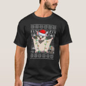 Ugly Sweater Style Xmas Lights Santa Sugar Glider Tシャツ (正面)