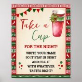 Ugly Sweater Take a Cup for the Night Sign ポスター (正面)