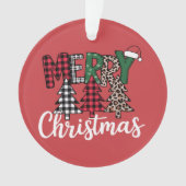 Ugly Xmas Merry and Bright Christmas Tree Santa  オーナメント (正面)