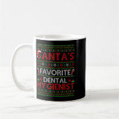 Ugly Xmas Santa's Favorite Dental Hygienist Christ コーヒーマグカップ (左)