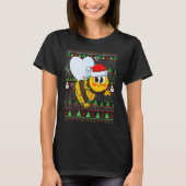 Ugly Xmas Sweater Style Lighting Bee Christmas Tシャツ (正面)