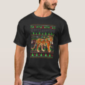 Ugly Xmas Sweater Style Lighting Bengal Tiger Chri Tシャツ (正面)