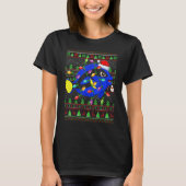 Ugly Xmas Sweater Style Lighting Blue Tang Fish Ch Tシャツ (正面)